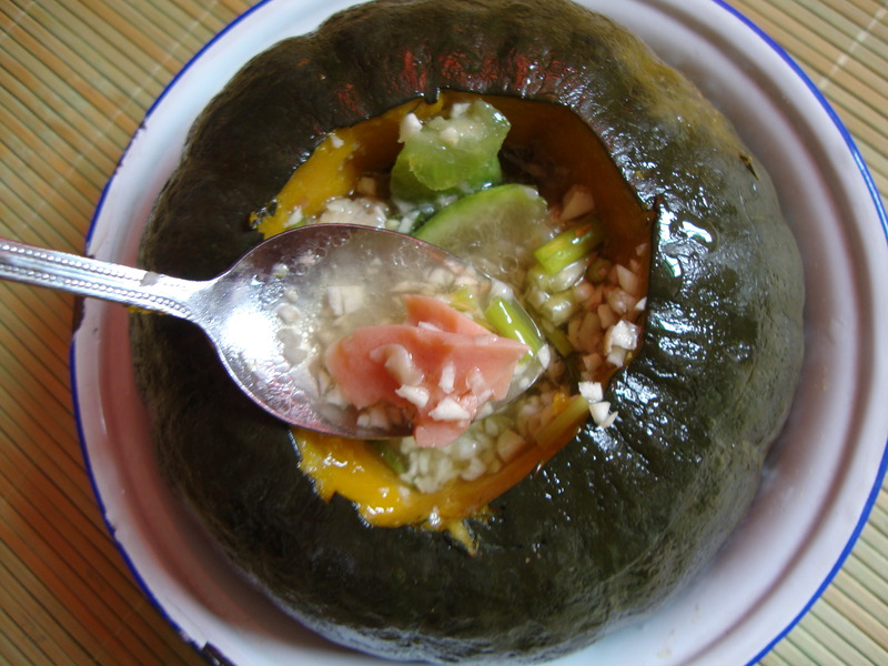 蒜泥火腿南瓜盅的做法、烹饪技巧