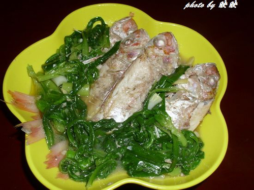 茼蒿煮海鱼的做法、烹饪技巧